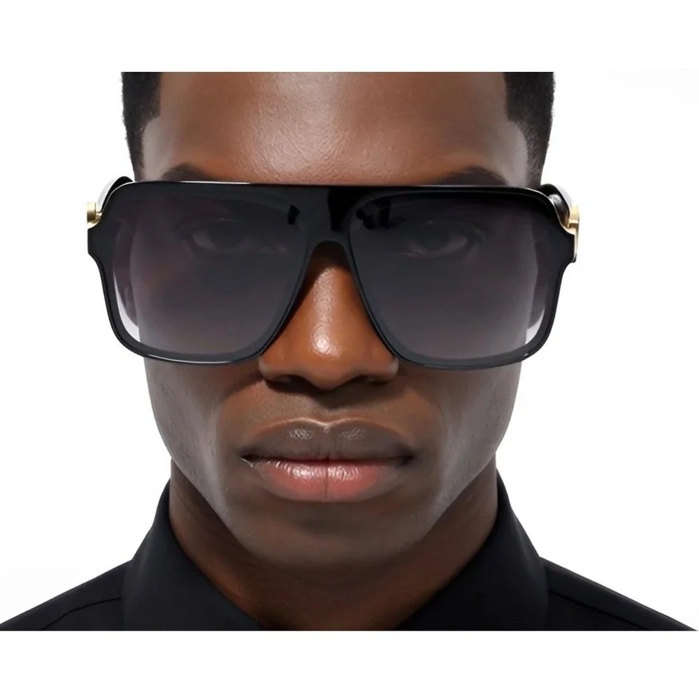 Mens Oversized Rectangular Classic‎ Fancy Shades Outdoor Sun Protection Lentes